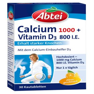 Canxi Hữu Cơ Abtei Calcium 1000 Vitamin D3 800 IE, 30 viên